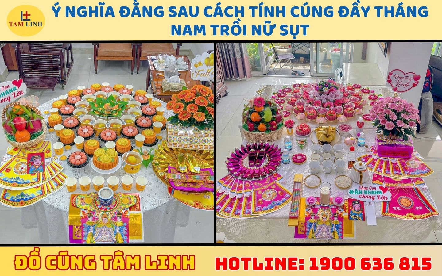 Cúng đầy tháng nam trồi nữ sụt