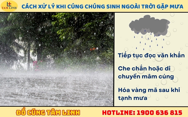 Cách xử lý đúng khi đang cúng chúng sinh ngoài trời gặp mưa