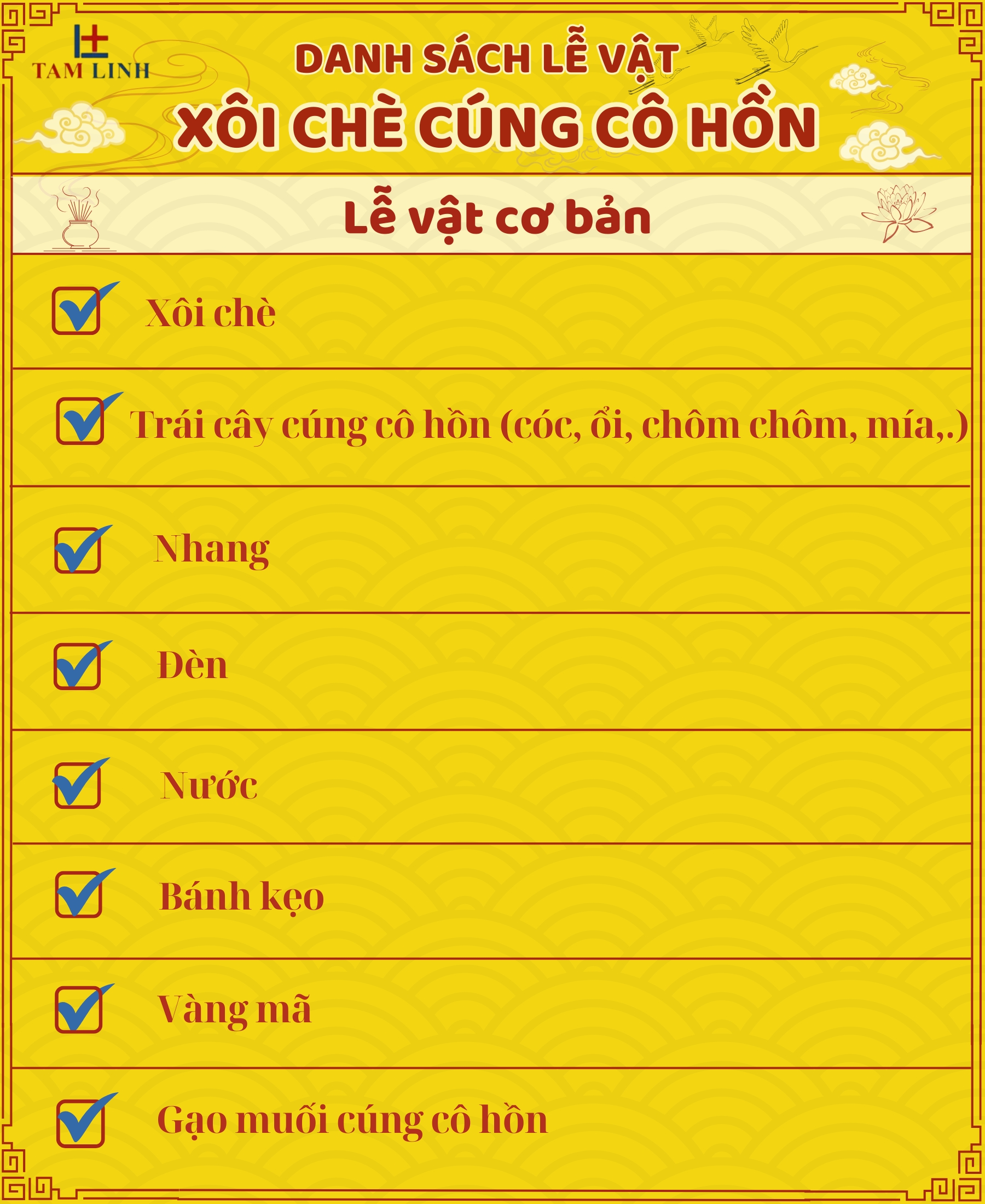 Chuẩn bị mâm xôi chè cúng cô hồn đơn giản tại nhà