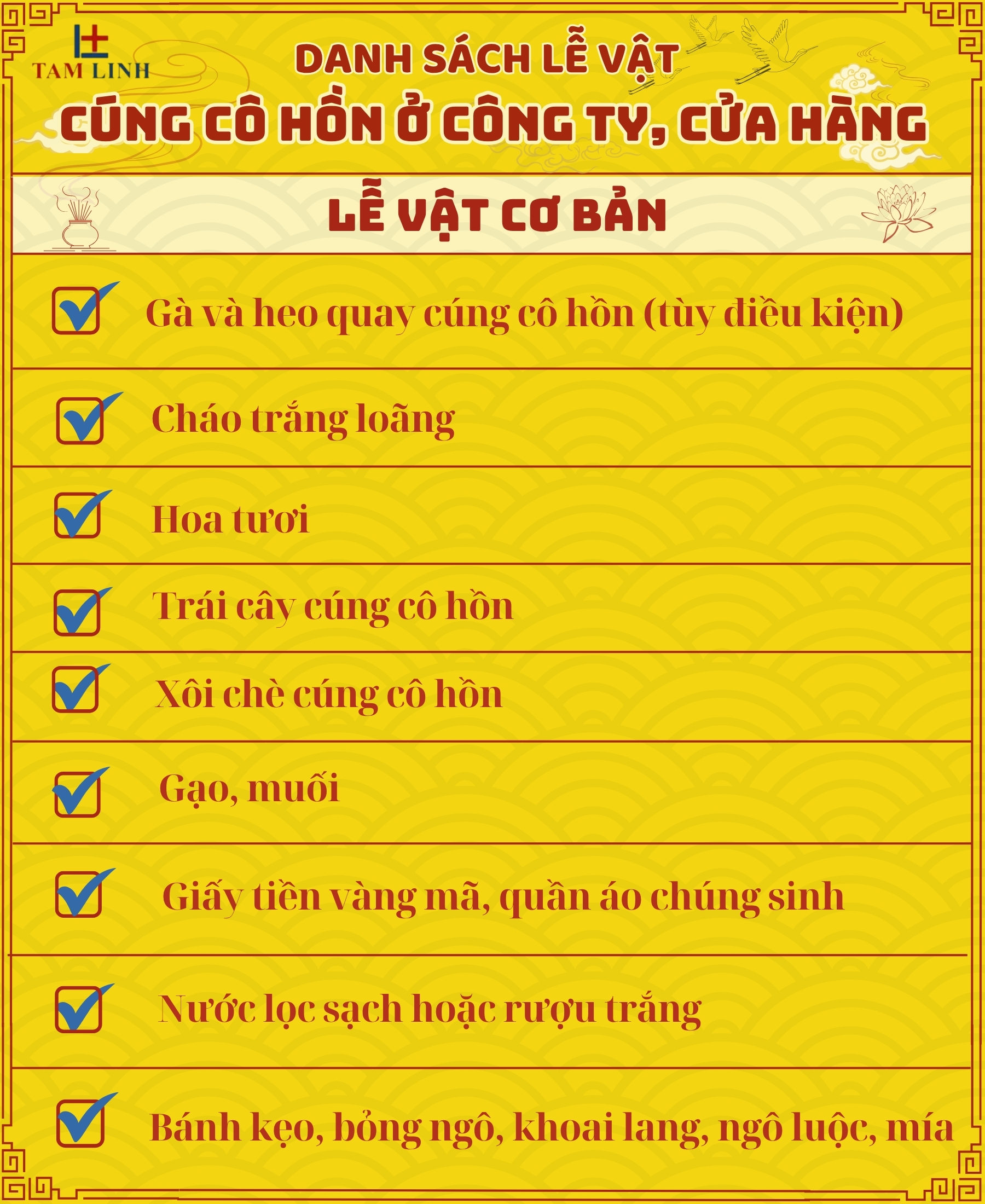 Chuẩn bị mâm cúng cô hồn ở công ty, cửa hàng