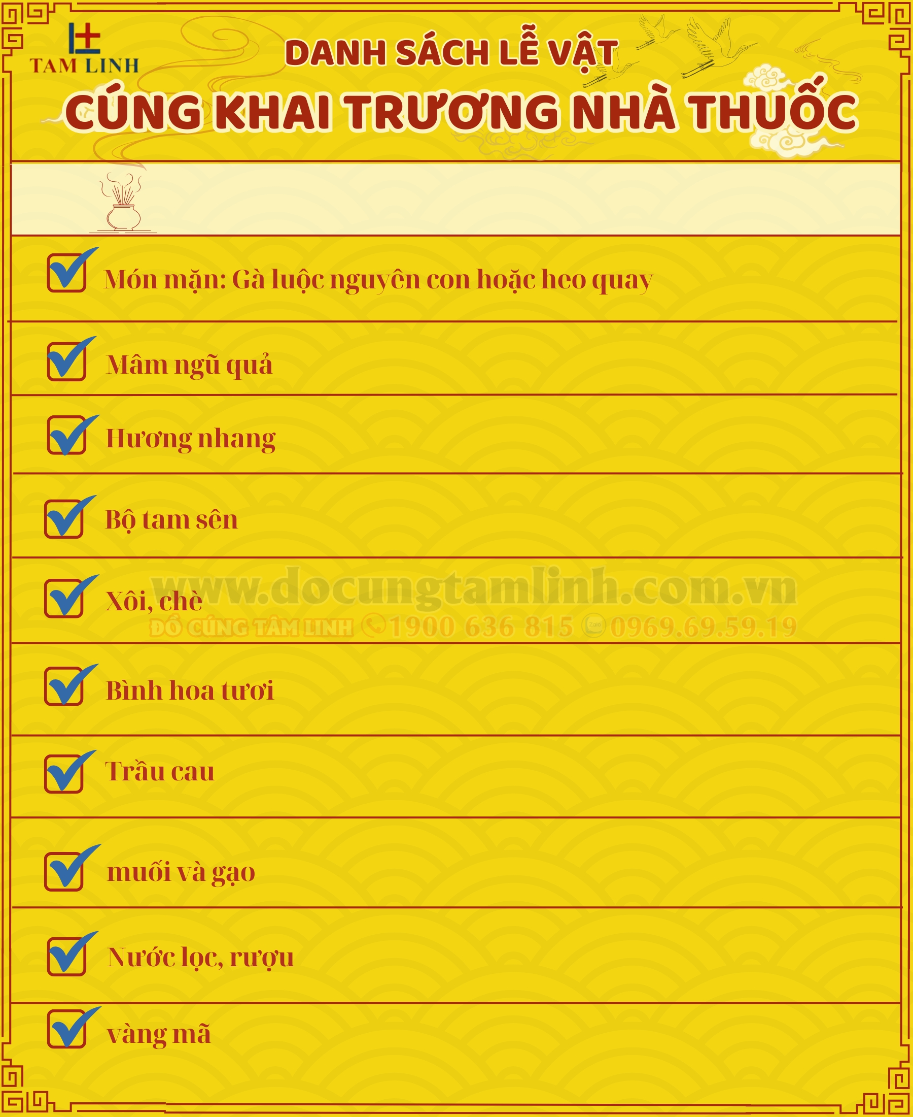 Hướng dẫn chuẩn bị mâm cúng khai trương nhà thuốc, quầy thuốc tươm tất