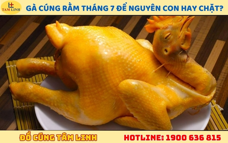 Gà cúng Rằm tháng 7 để nguyên con hay chặt