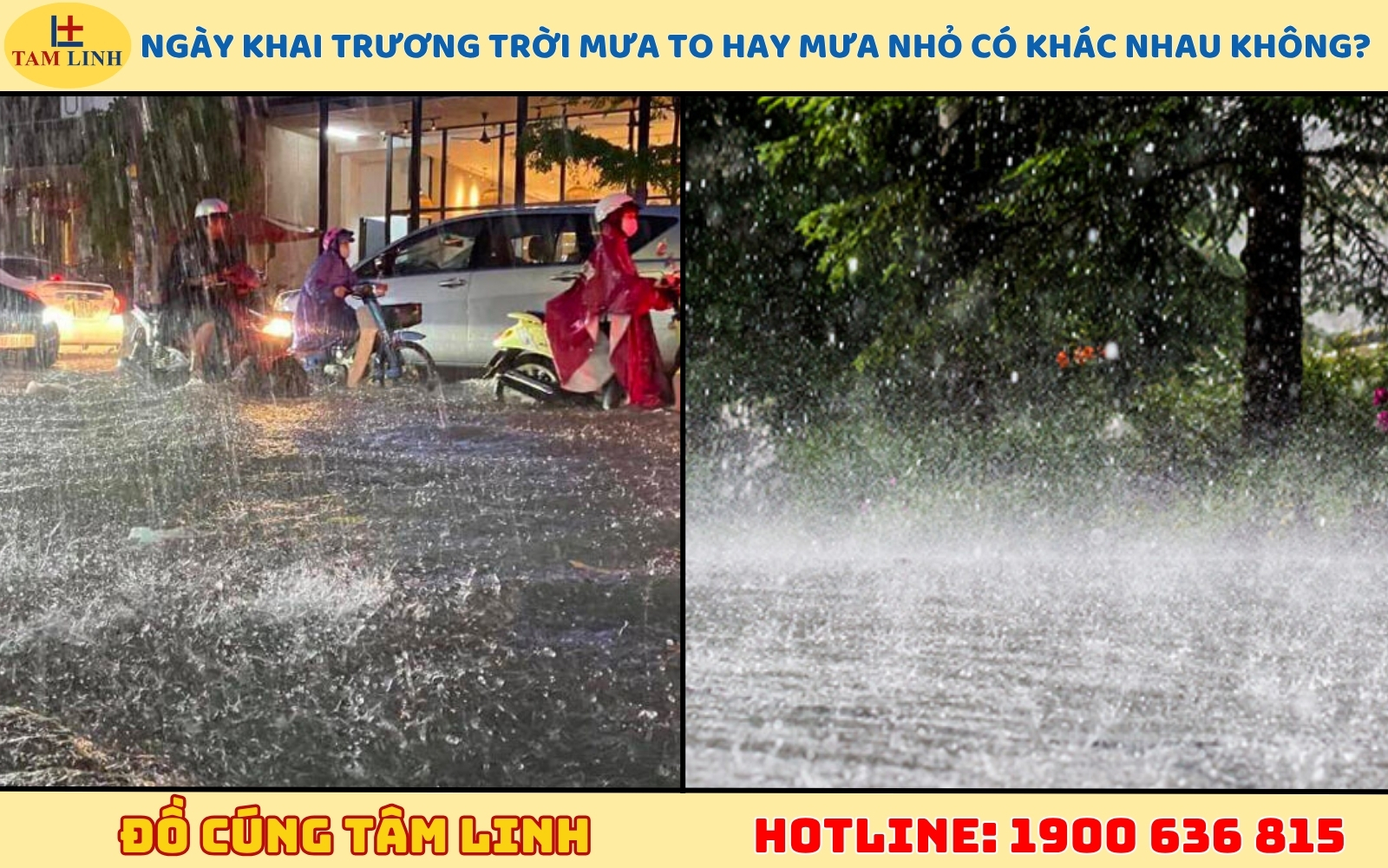 Ngày khai trương trời mưa to hay mưa nhỏ có khác nhau không