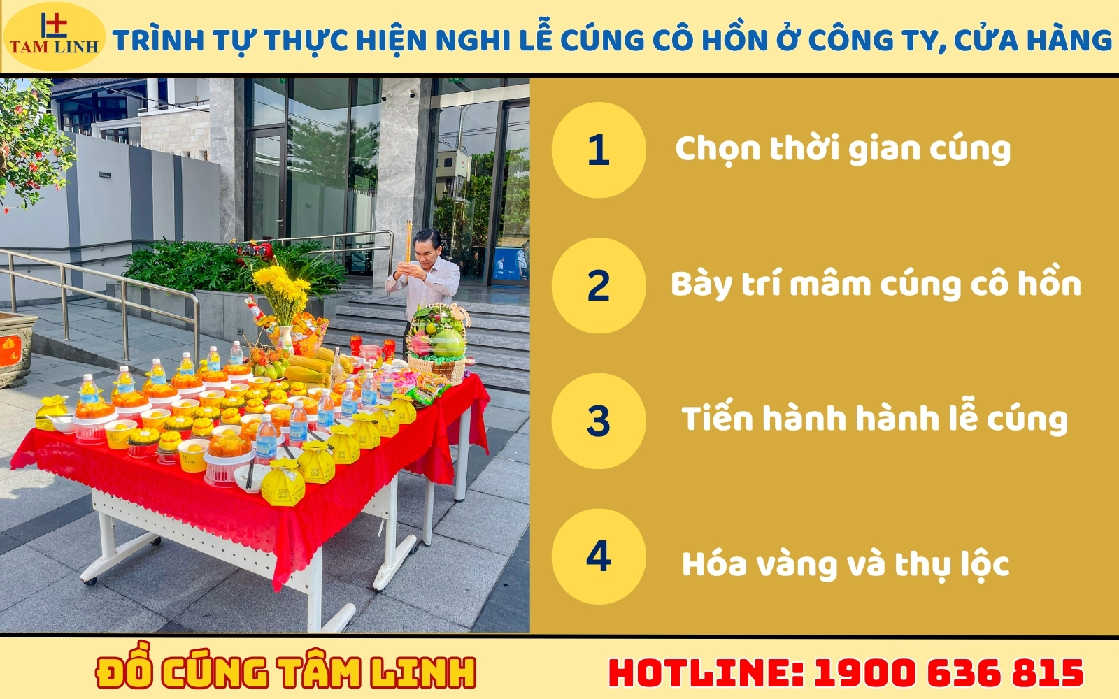 Trình tự thực hiện nghi lễ cúng cô hồn ở công ty, cửa hàng
