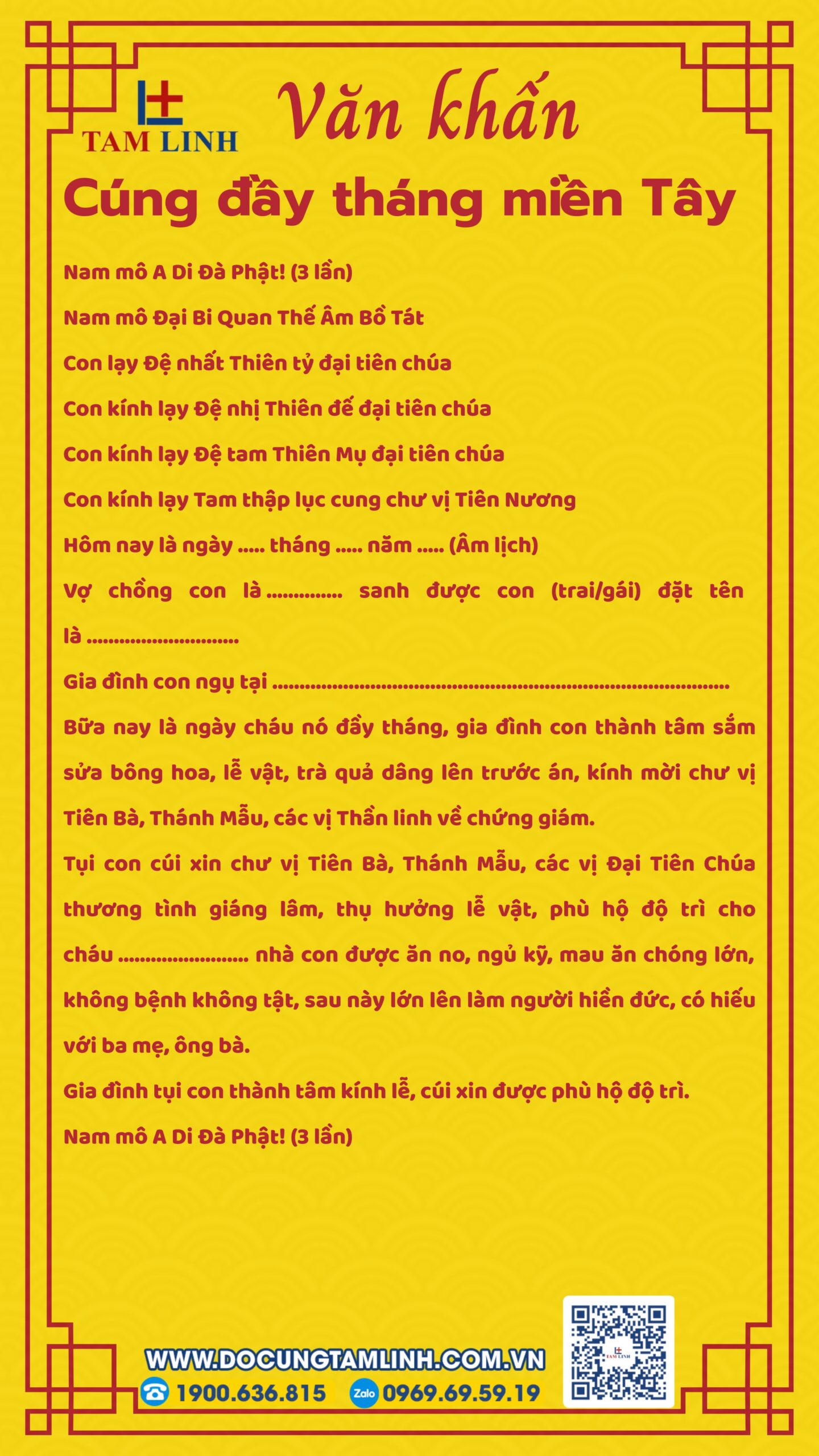 Bài khấn cúng đầy tháng miền Tây cho bé trai và bé gái