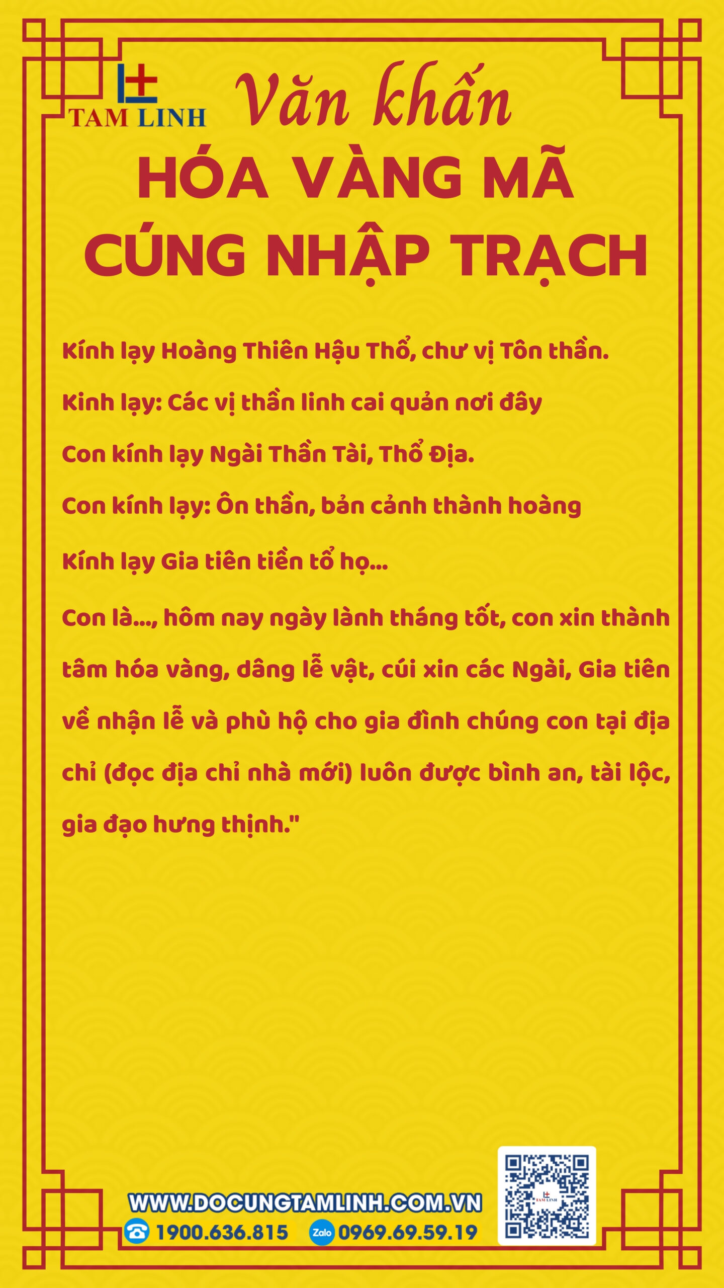 Bài văn khấn hóa vàng mã cúng nhập trạch chuẩn