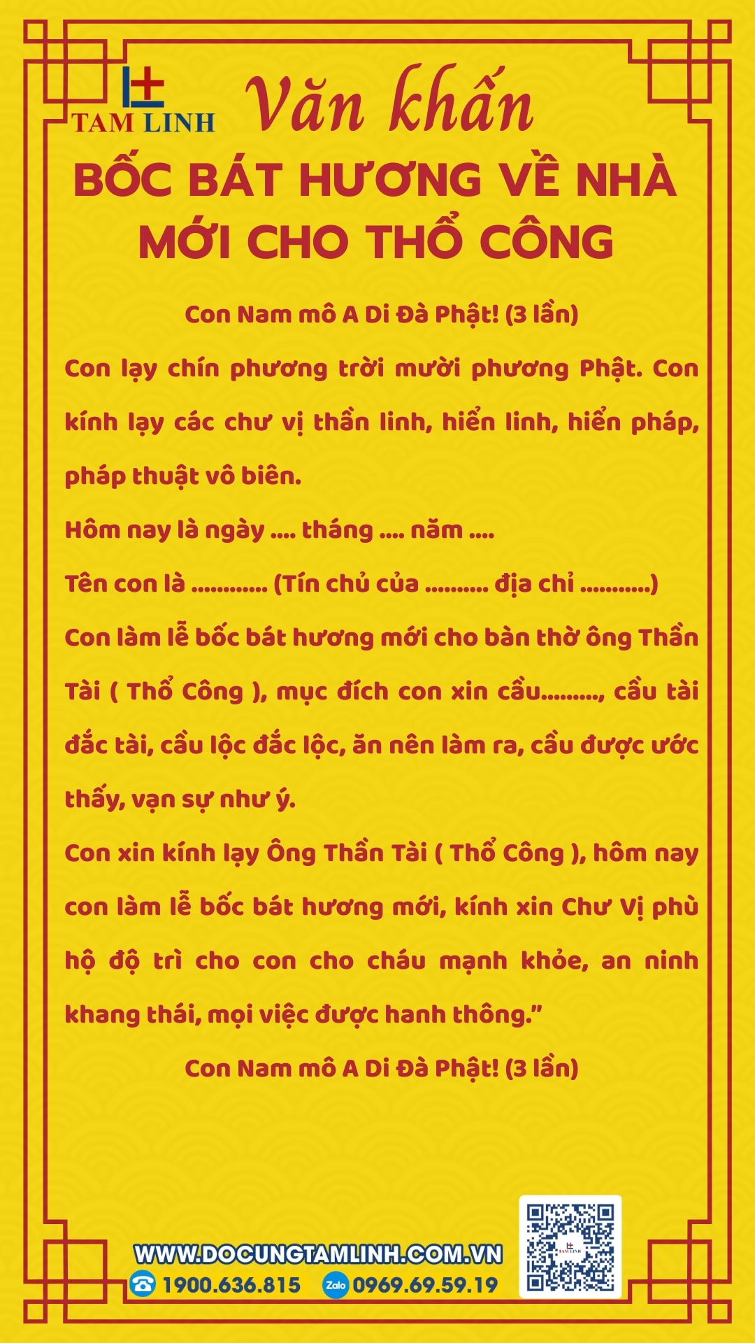 bốc bát hương về nhà mới cho Thổ Công, Thổ Địa