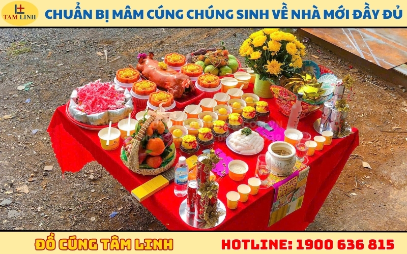 Chuẩn bị mâm cúng chúng sinh về nhà mới đầy đủ