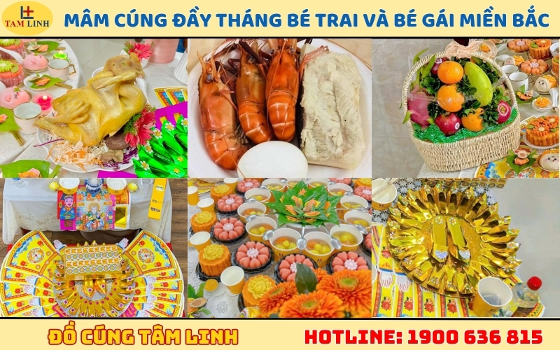 Chuẩn bị mâm cúng đầy tháng cho bé trai và bé gái chuẩn vị miền Bắc