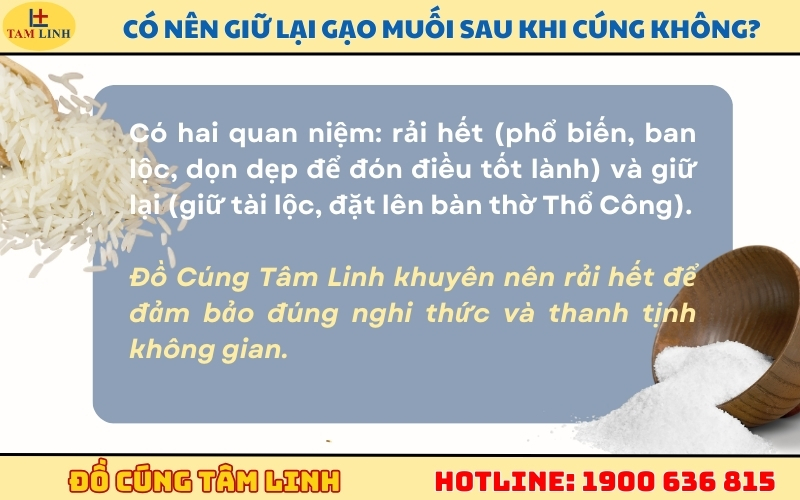 Có nên giữ lại gạo muối sau khi cúng không