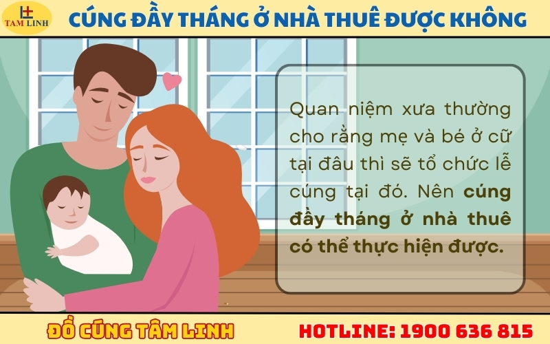 Cúng đầy tháng ở nhà thuê theo quan niệm hiện đại