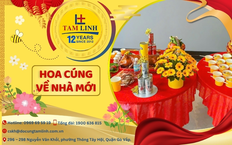 hoa cúng về nhà mới chuẩn