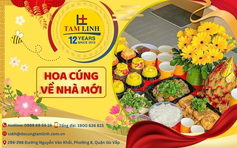 hoa cúng về nhà mới
