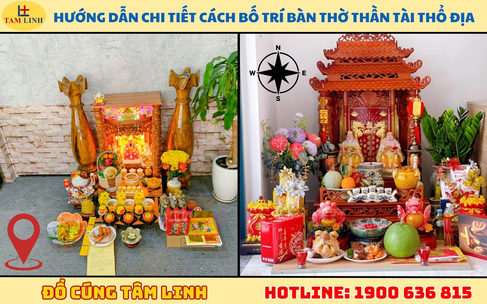 Hướng dẫn chi tiết cách bố trí bàn thờ Thần Tài Thổ Địa đúng cách