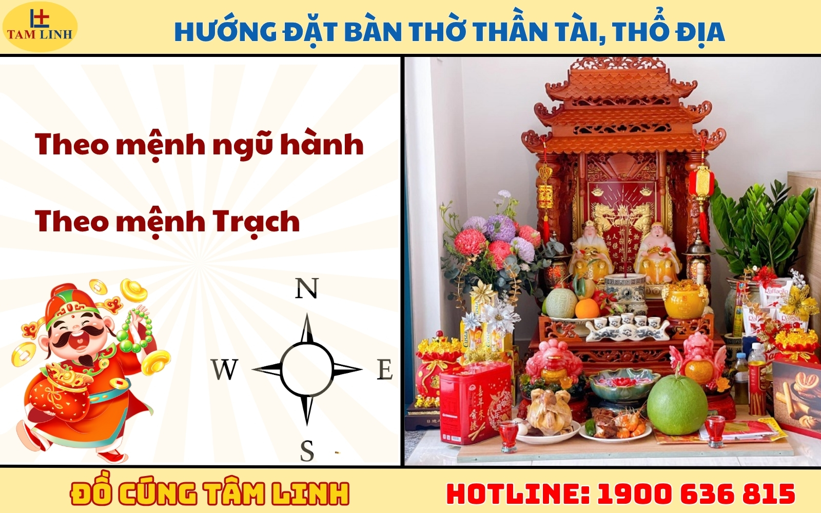 Hướng đặt bàn thờ Thần Tài, Thổ Địa