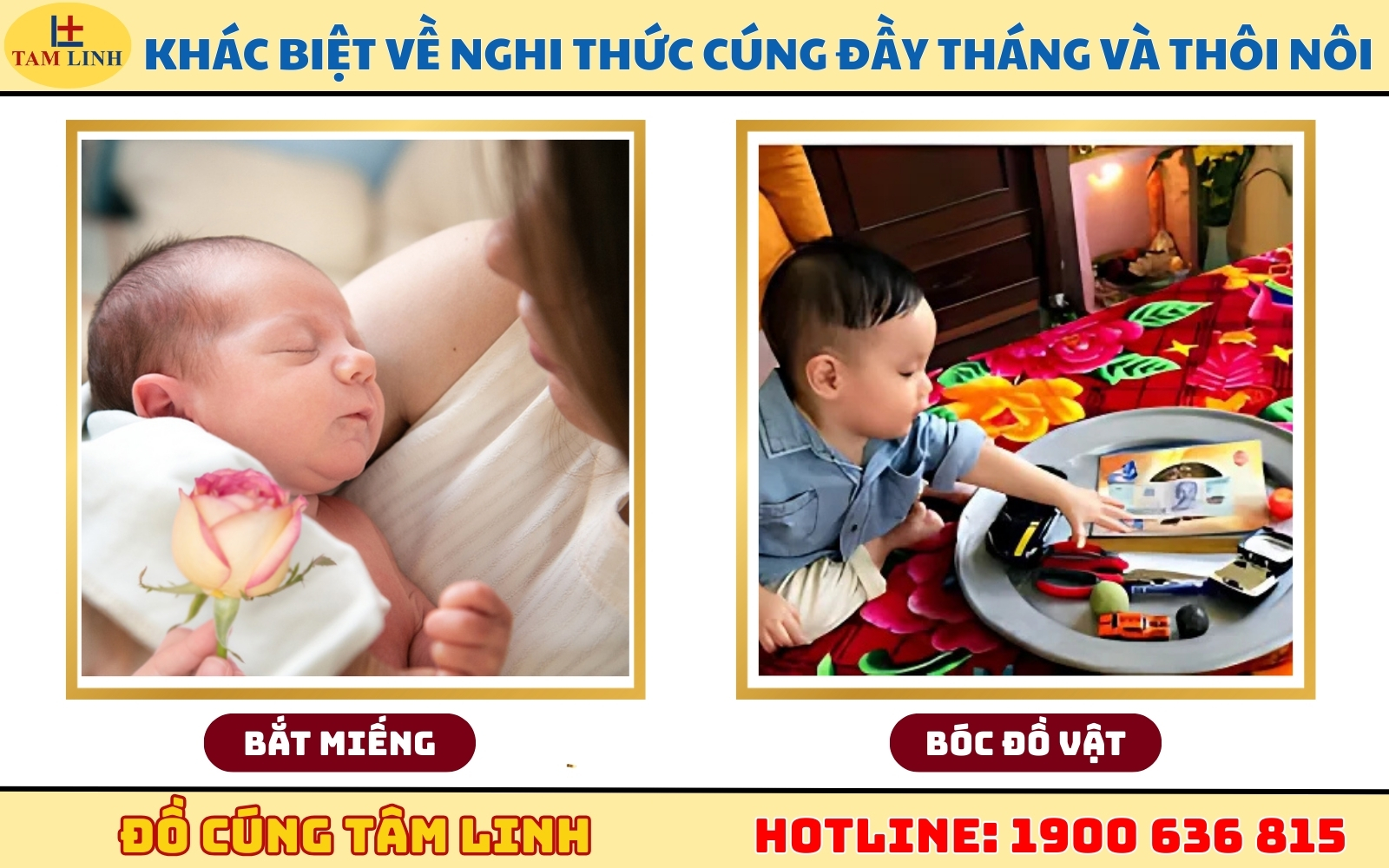 Khác biệt về nghi thức cúng đầy tháng và thôi nôi