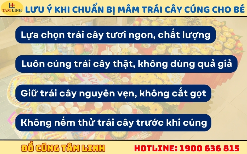 Lưu ý khi chuẩn bị mâm cúng trái cây