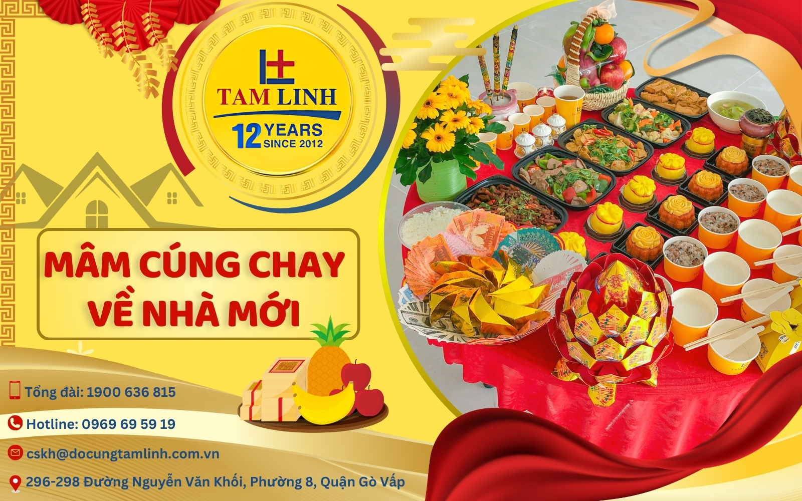 Mâm cúng chay về nhà mới