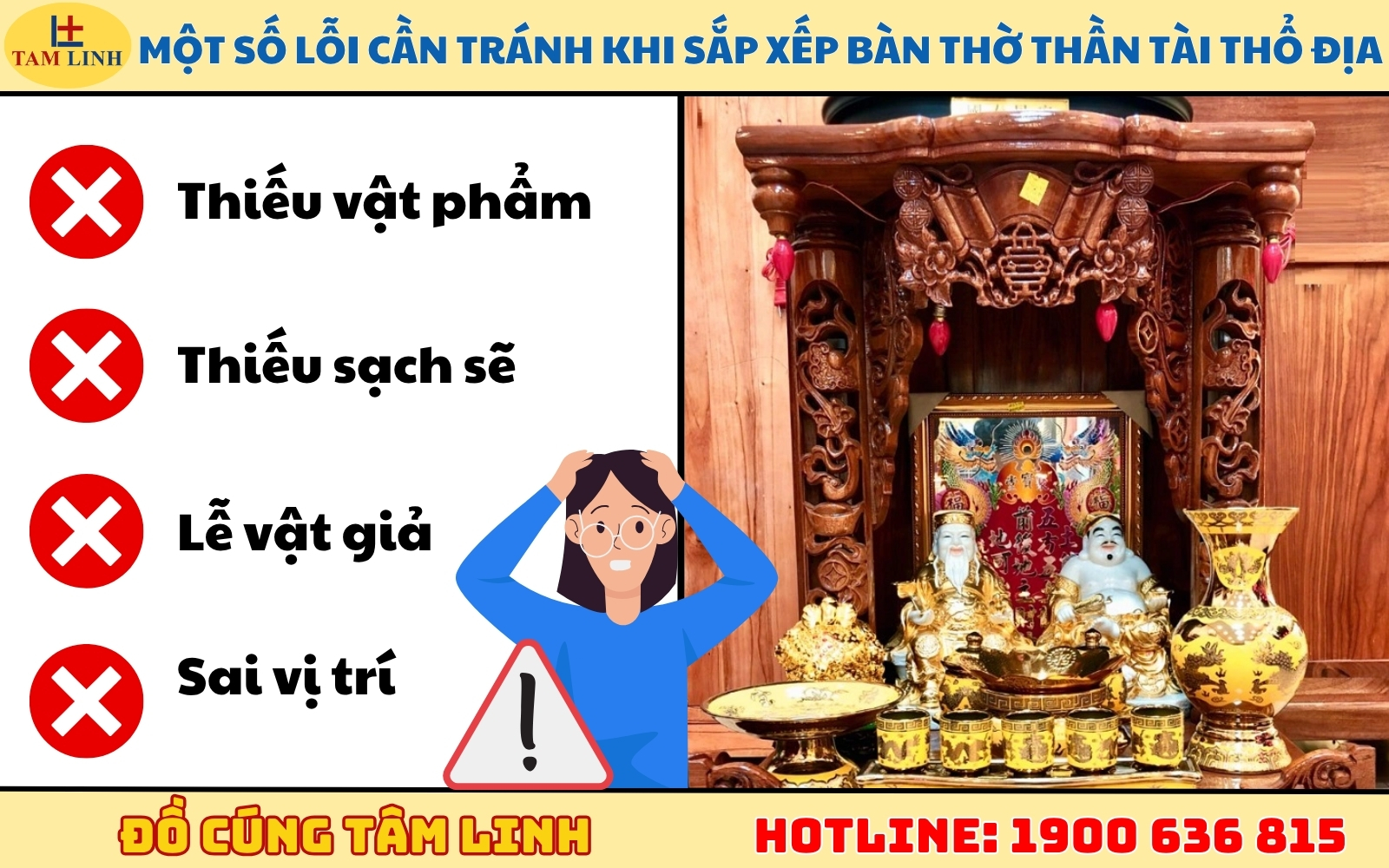 Một số lỗi cần tránh khi sắp xếp bàn thờ Thần Tài Thổ Địa