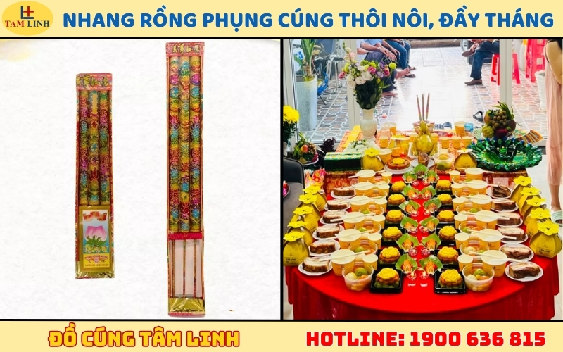 Nhang rồng phụng cúng thôi nôi, đầy tháng