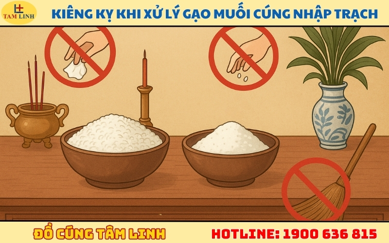 Những kiêng kỵ khi xử lý gạo muối cúng nhập trạch