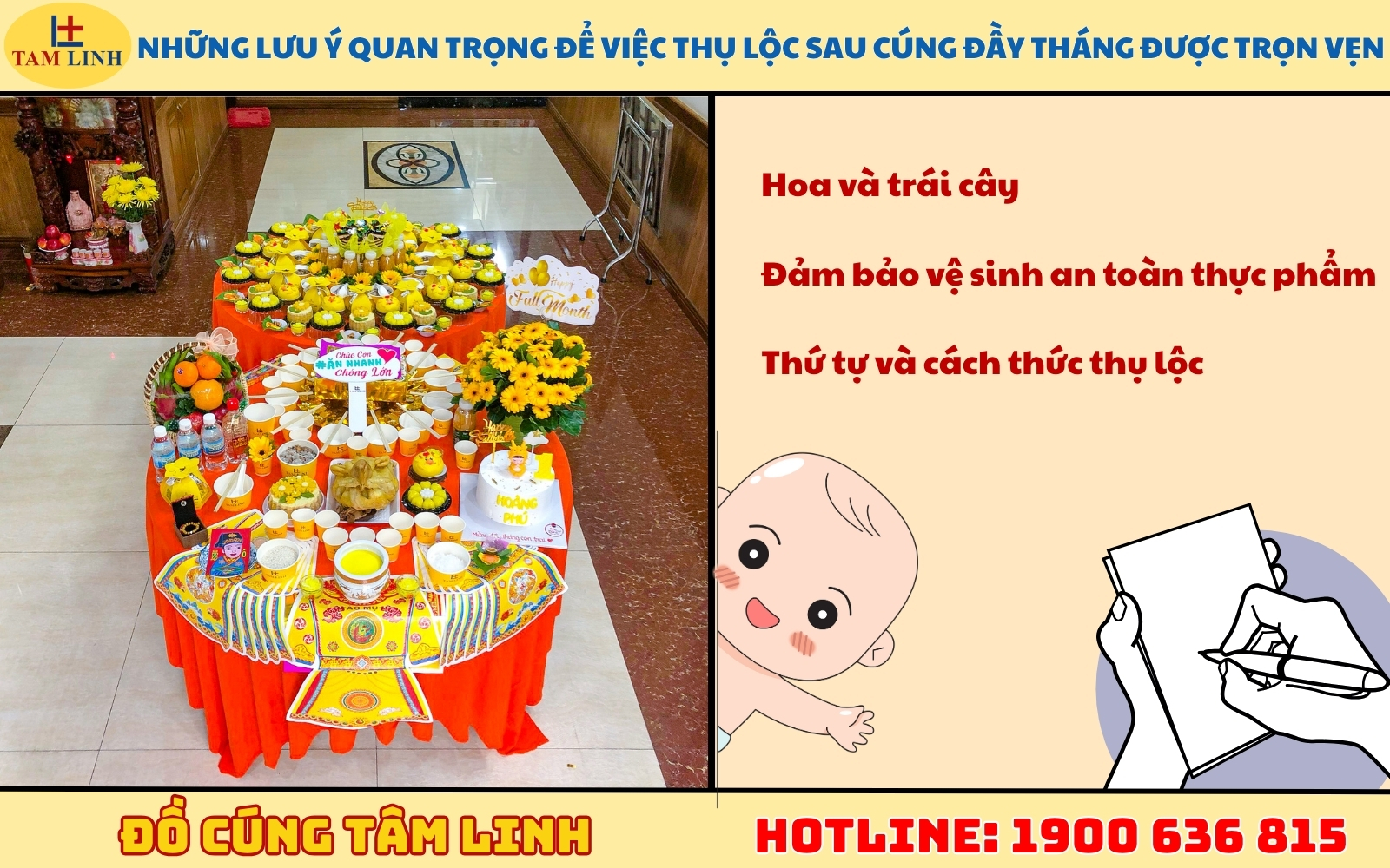 Những lưu ý quan trọng để việc thụ lộc sau cúng đầy tháng được trọn vẹn