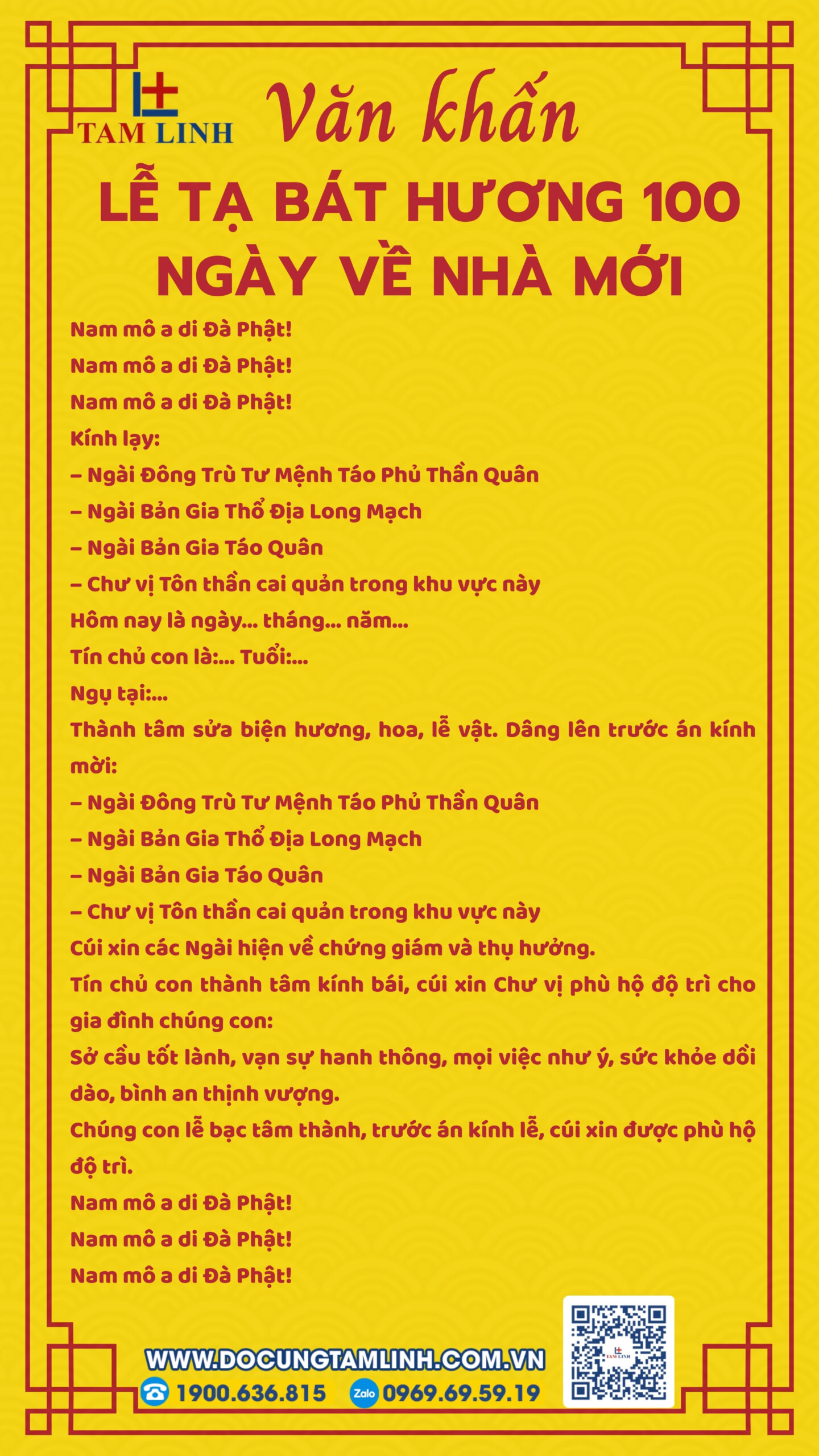 Văn khấn lễ tạ bát hương 100 ngày về nhà mới