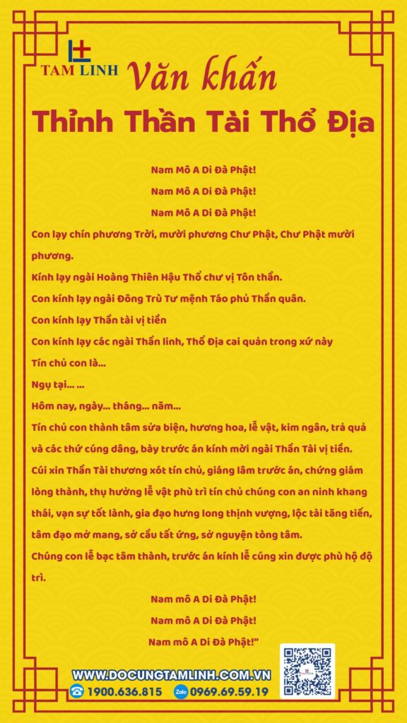 van khan thinh ruoc than tai tho dia ve ban tho moi