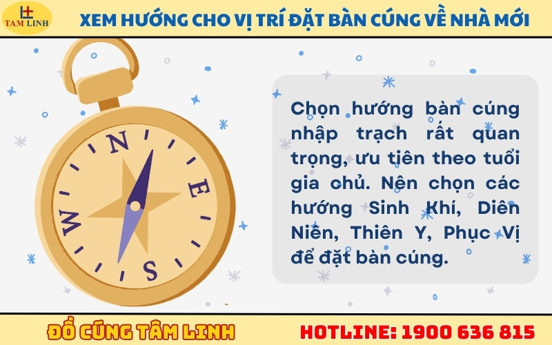 Xem hướng cho vị trí đặt bàn cúng về nhà mới