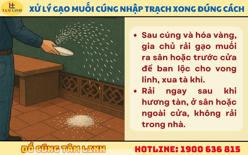 Xử lý gạo muối cúng nhập trạch xong đúng cách