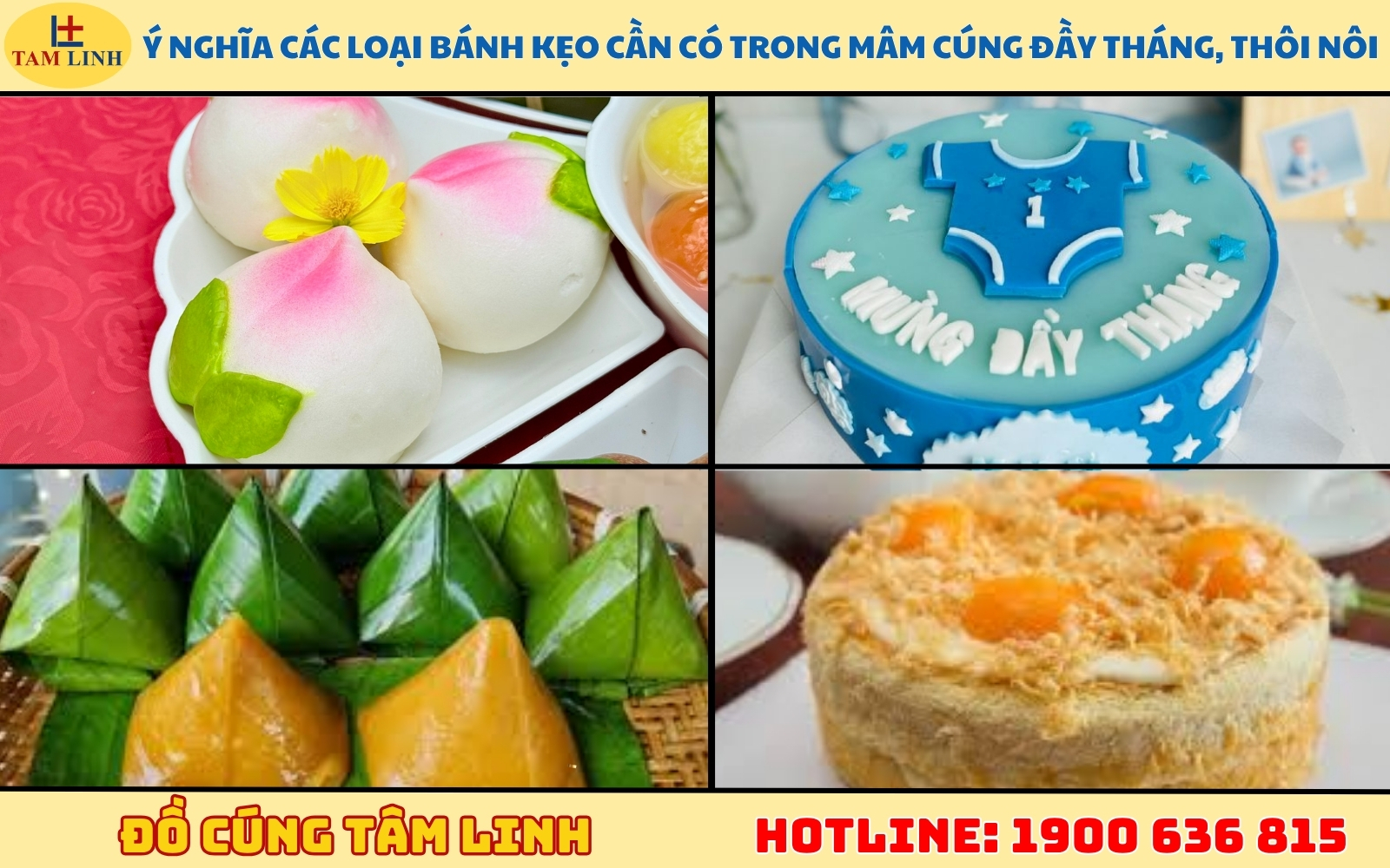 Ý nghĩa các loại bánh kẹo cần có trong mâm cúng đầy tháng, thôi nôi