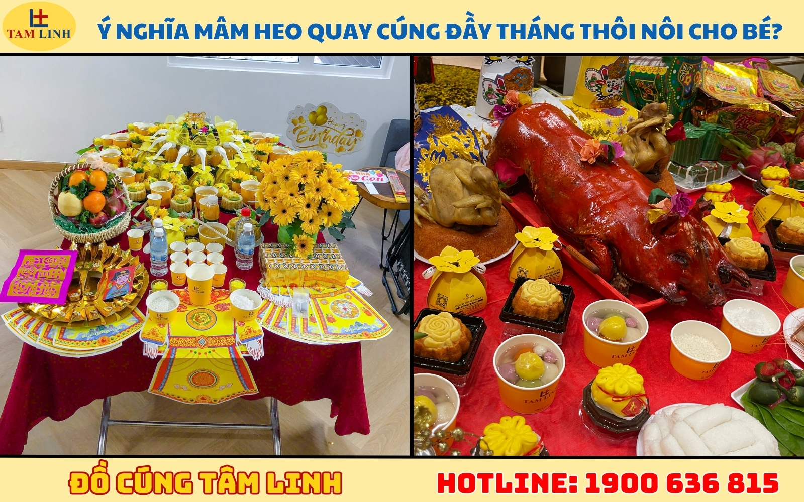 Ý nghĩa mâm heo quay cúng đầy tháng thôi nôi cho bé