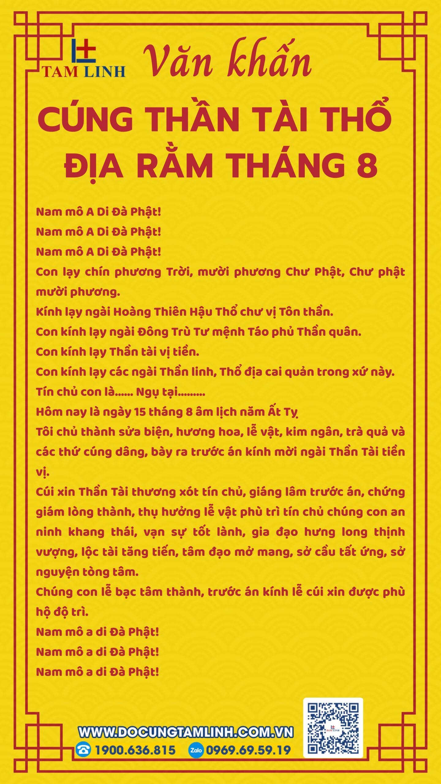 Bài cúng Thần Tài Thổ Địa rằm tháng 8