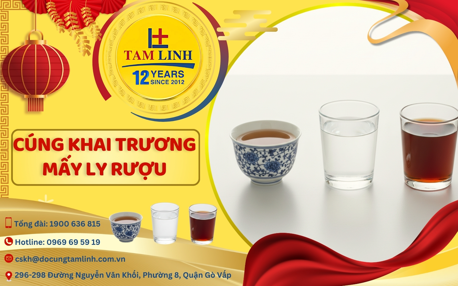cúng khai trương mấy ly rượu