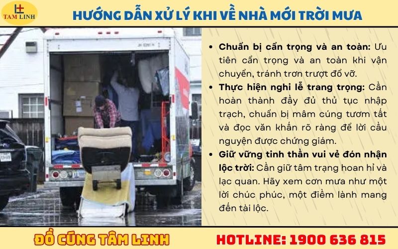Hướng dẫn xử lý khi về nhà mới trời mưa