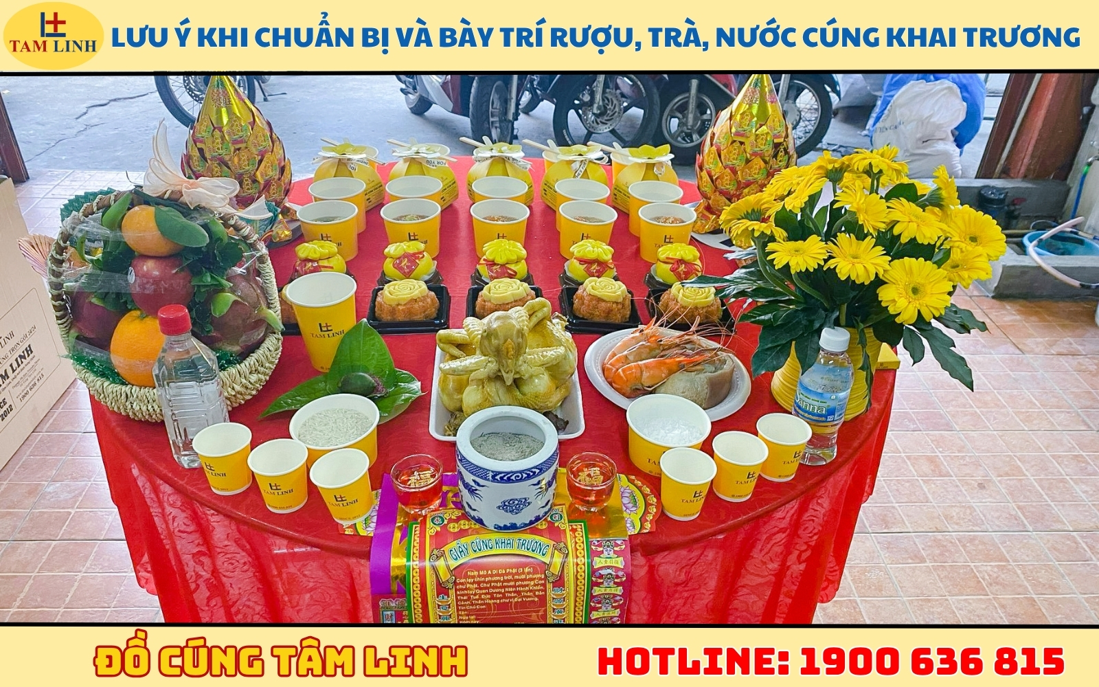 Lưu ý khi chuẩn bị và bày trí rượu cúng khai trương