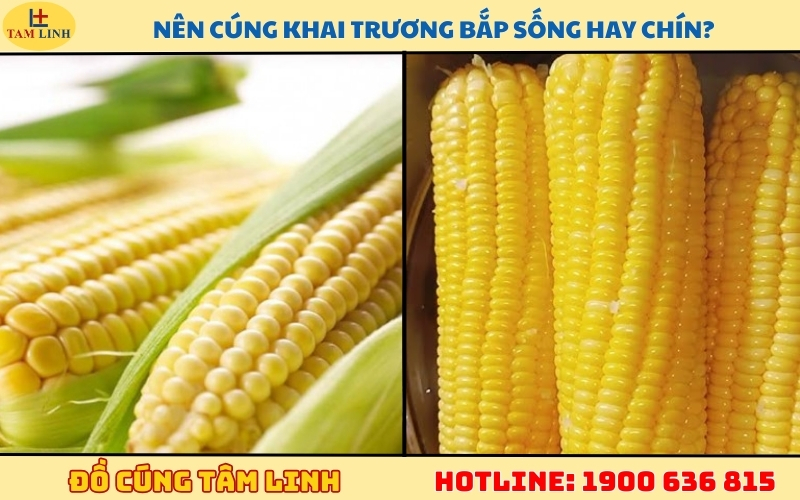 Nên cúng khai trương bắp sống hay chín