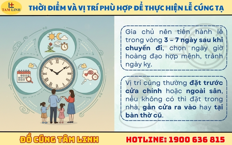 Thời điểm và vị trí phù hợp để thực hiện lễ cúng tạ