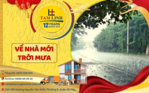 về nhà mới trời mưa