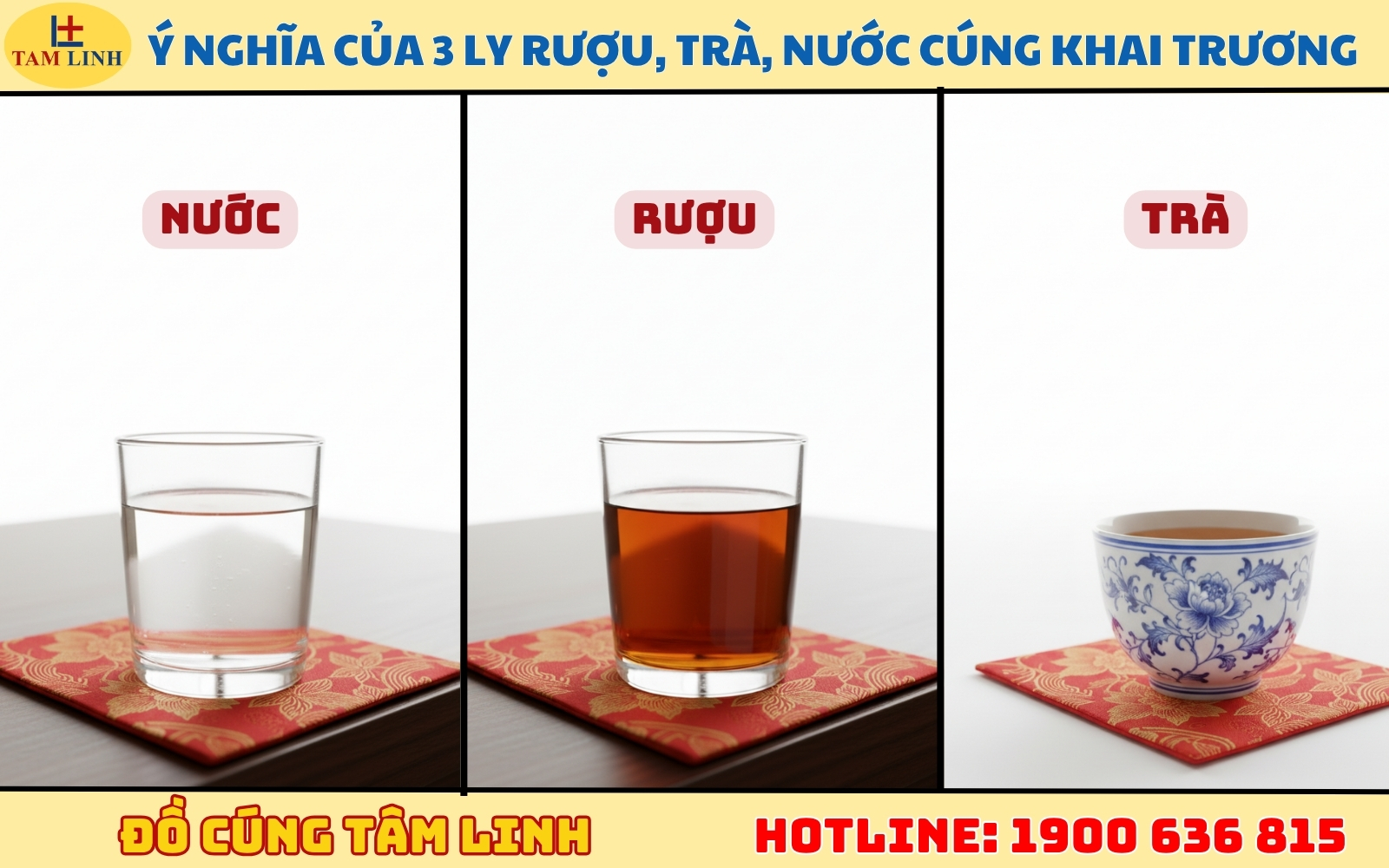 Ý nghĩa của 3 ly rượu, trà, nước cúng khai trương