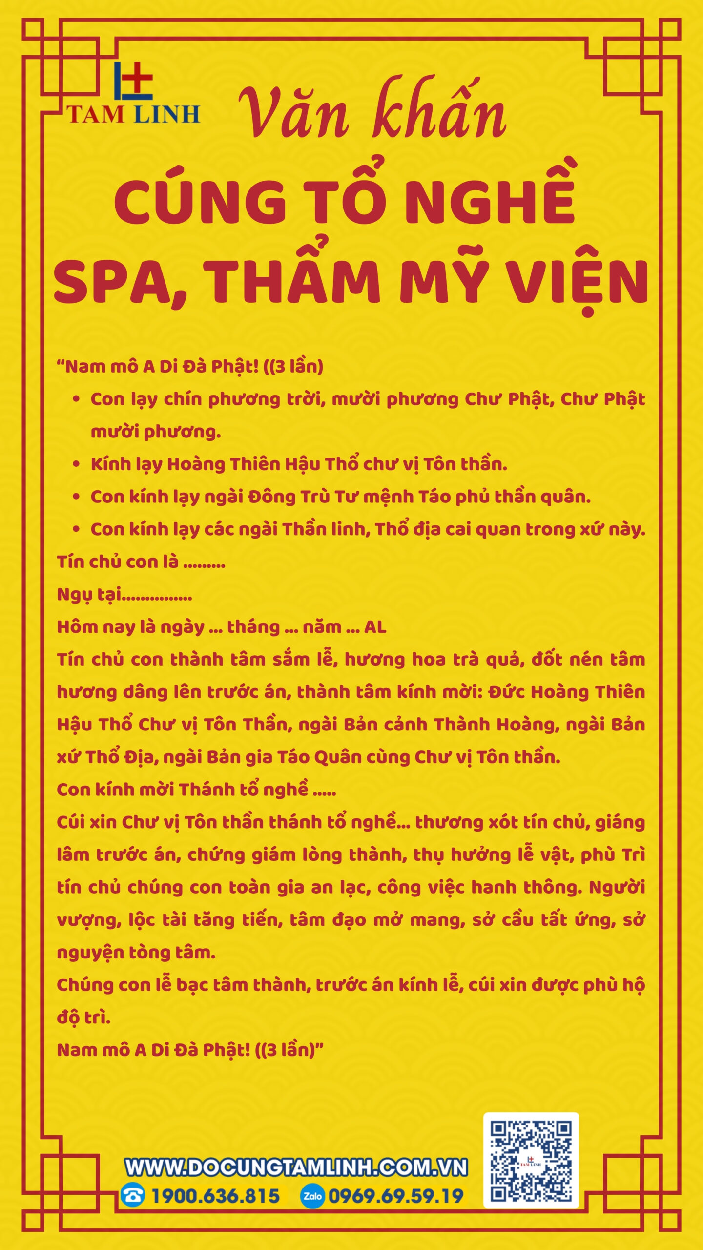 Bài văn khấn cúng tổ nghề spa trang trọng