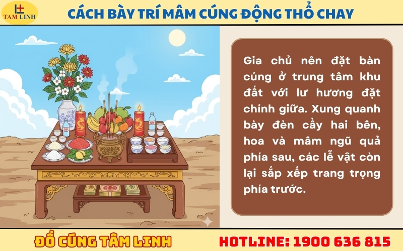 Cách bày trí mâm cúng động thổ chay CHUẨN nghi lễ