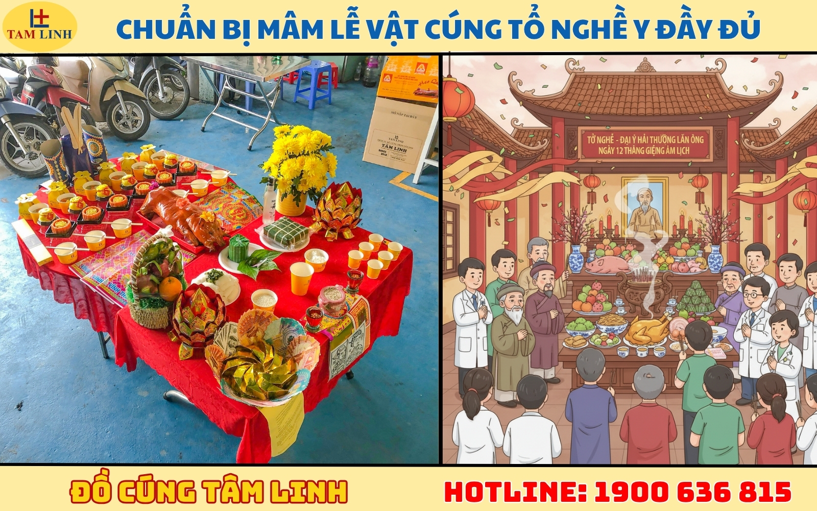 Chuẩn bị mâm lễ vật cúng tổ nghề Y đầy đủ