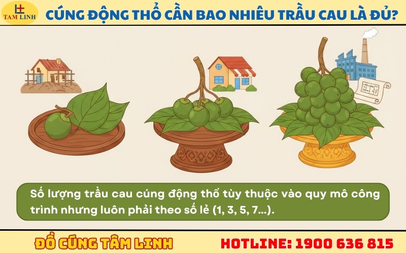 Cúng động thổ cần bao nhiêu trầu cau là đủ