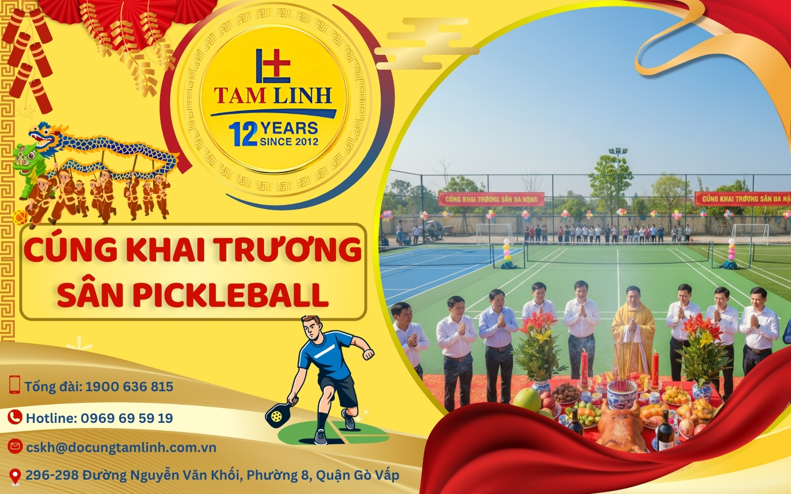 Cúng khai trương sân pickleball