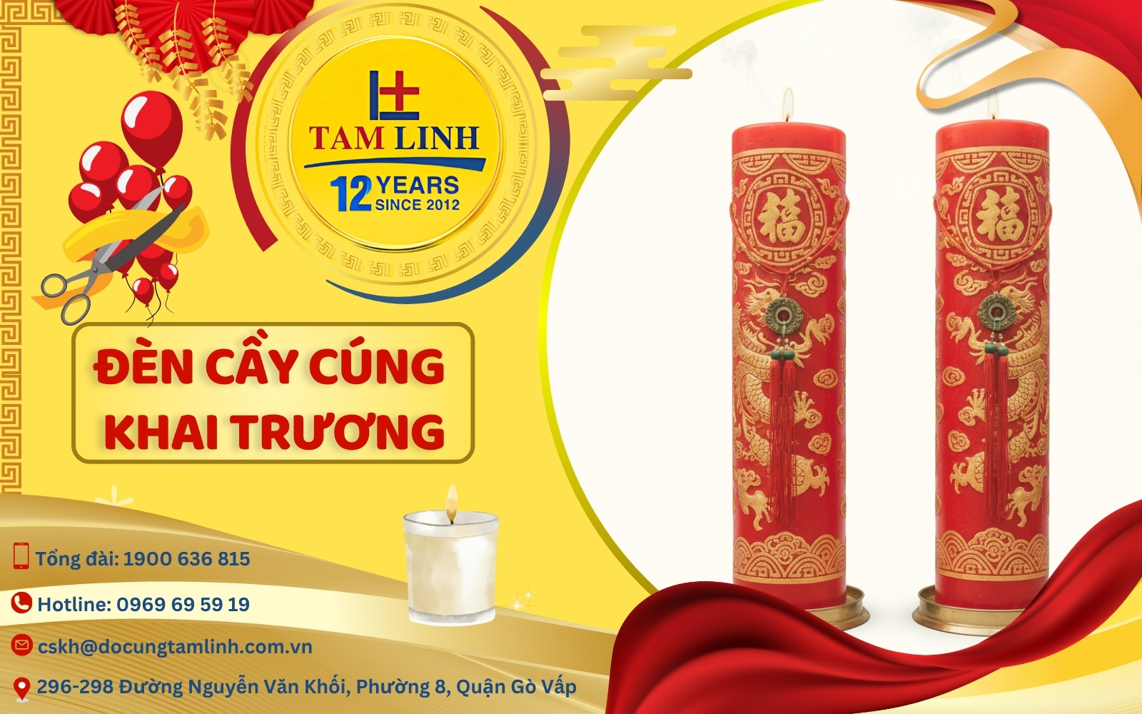 Đèn cầy cúng khai trương