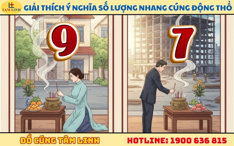 Giải thích ý nghĩa số lượng nhang cúng động thổ