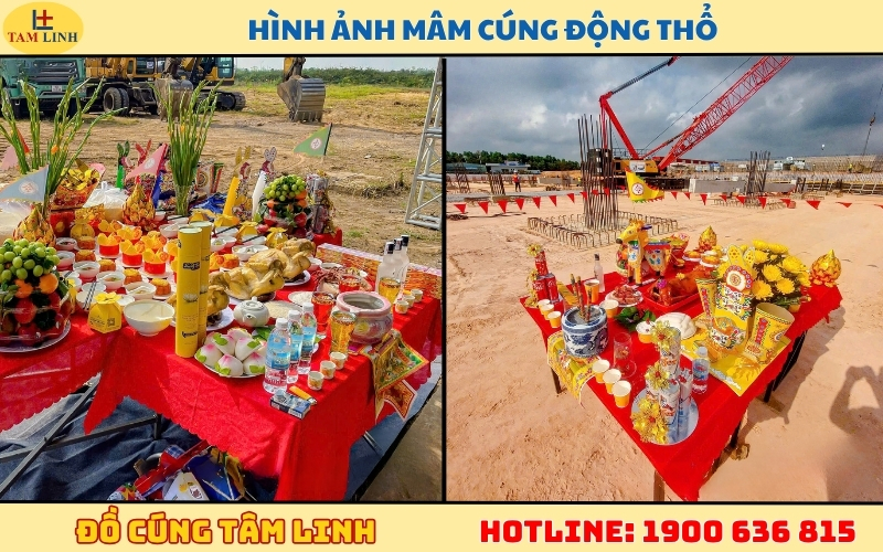 Hình ảnh mâm cúng động thổ đầy đủ