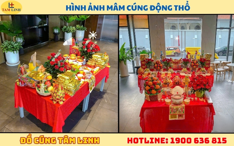 Hình ảnh mâm cúng động thổ khởi công