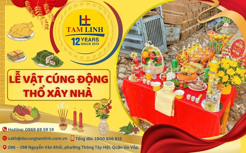 Lễ vật cúng động thổ xây nhà đơn giản